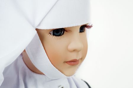 Portrait of a doll of a nun  の写真素材