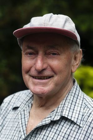 Happy retired senior pensioner man
