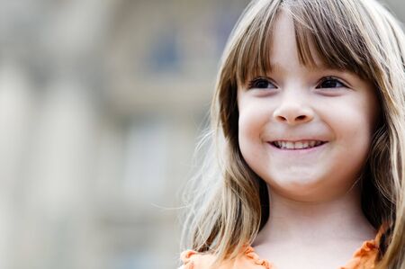 Smiling happy little girlの写真素材