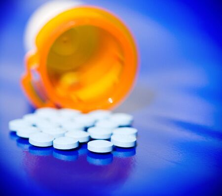 Bottle of prescription pill drugs 