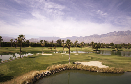 Beautiful landscape view of Palm Springs and Chino Canyon on a hot summer day.の写真素材