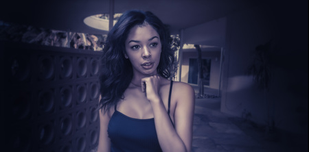 Young woman thinking decidingの写真素材