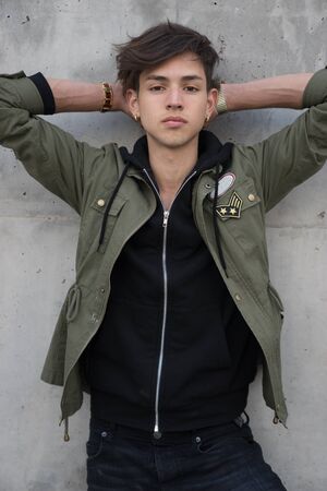 Stylish handsome young man urban street fashion