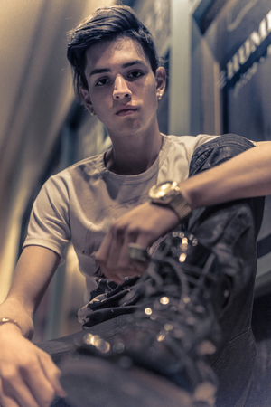 Young man urban street fashionの写真素材