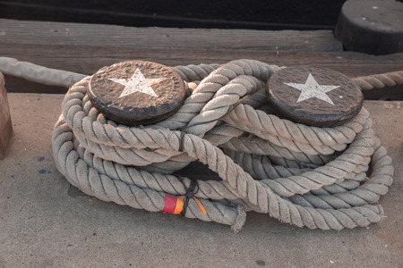 Detail of ships ropeの写真素材
