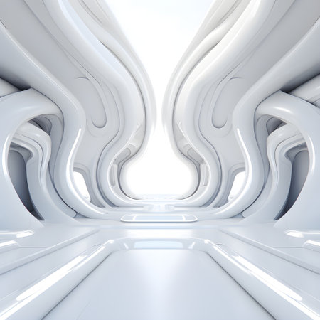 Abstract modern architecture background, empty open space interior.の素材