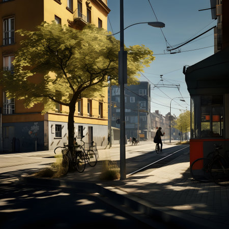 Bicycles in the streets of Stockholm, Sweden. Evening light.の素材