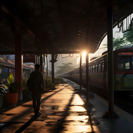 Train station in the morning at Chiangmai, Thailand.の素材