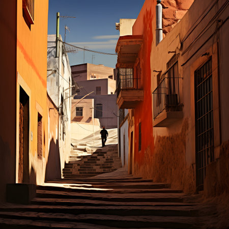 Alleyway in old town of Essaouira, Moroccoの素材