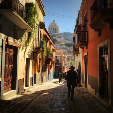Street in Cartagena, Colombiaの素材