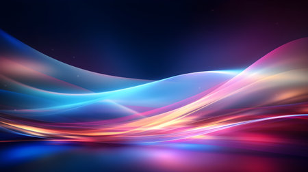 abstract background with glowing wavy lines and space for your textの素材