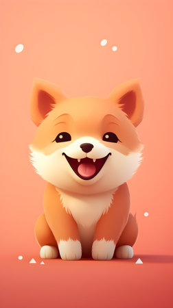 Cute Japanese Shiba Inu dog character. Vector illustration.の素材