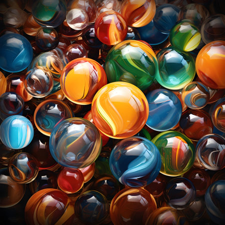 Colorful marbles background. 3d rendering, 3d illustration.の素材
