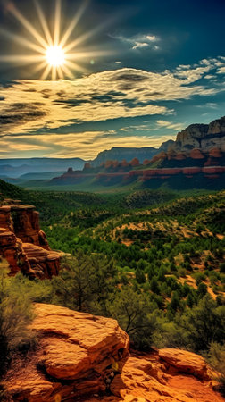 Sunset over the desert of Sedona, Arizona, United Statesの素材