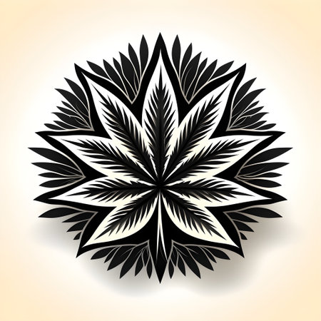 Abstract floral black and white mandala. Vector illustration for your designの素材