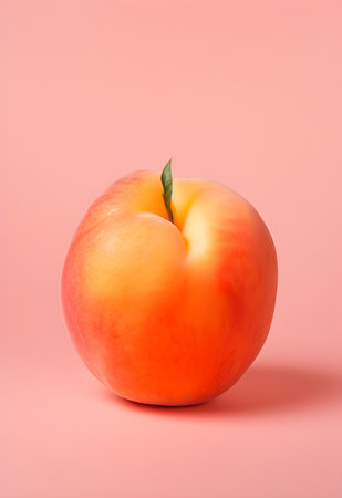 Ripe apricot on a pink background, close-upの素材