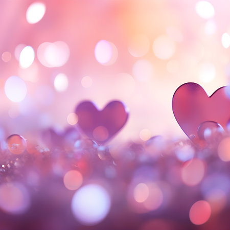 Heart bokeh background, valentine's day abstract backgroundの素材