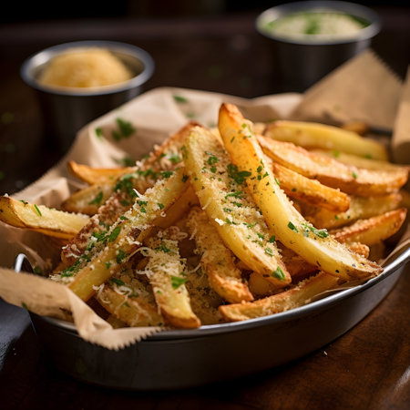 French fries with grated cheese and mayonnaiseの素材