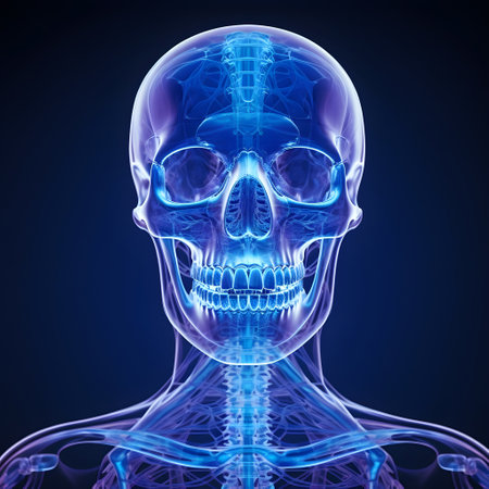 Human Skeleton Skull Anatomy For Medical Concept 3D Illustrationの素材