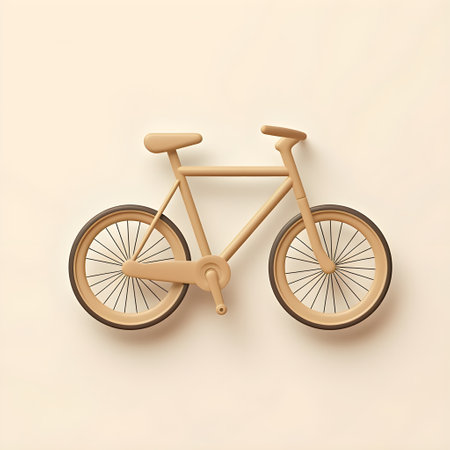 Bicycle on a beige background. 3d render illustration.の素材