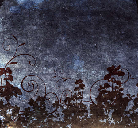 Grungy floral wallpaper with swirlsの写真素材