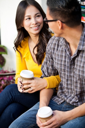 Young happy loving ethnic coupleの写真素材