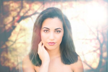 Portrait of a beautiful ethnic womanの写真素材