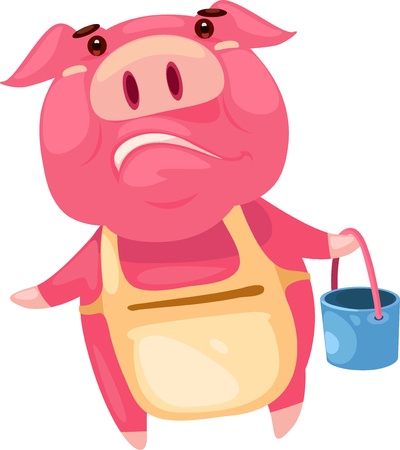 pig walk のイラスト素材