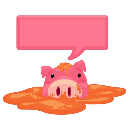 pig text のイラスト素材