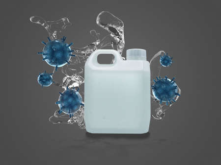 Alcohol Tank  Virus Mockup 3D Rendering Design