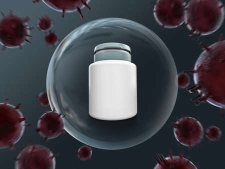 Alcohol Tank  Virus Mockup 3D Rendering Designの写真素材