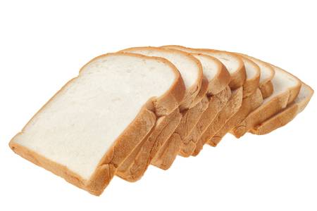 Sliced bread on white background