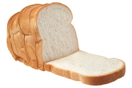 Sliced bread on white background