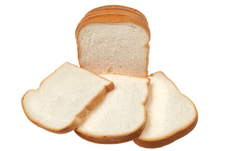 Slice of bread on white background