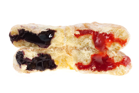 Jelly doughnuts isolated on white backgroundの写真素材