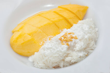 Mango with sticky rice dessertの写真素材
