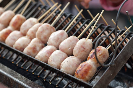 Grilled Thai sausagesの写真素材