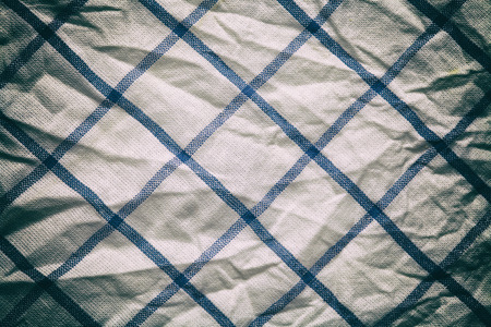 blue white vintage texture fabric cotton background cotton textile tablecloth gingham old vintage effectの写真素材