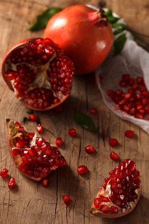 pomegranate fruit healthy food fresh organic still life vegetarian juicy antioxidantの写真素材