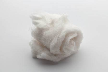 organic cotton for vape on white background closeup still life soft cleanの写真素材
