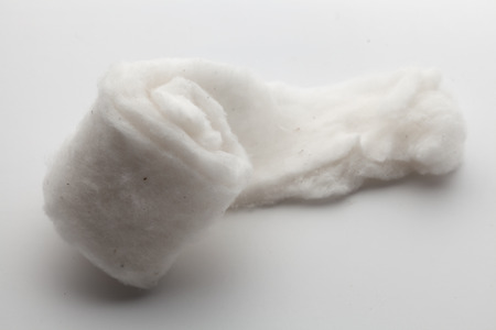 organic cotton for vape on white background closeup still life soft cleanの写真素材