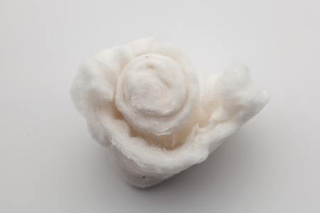 organic cotton for vape on white background closeup still life soft cleanの写真素材
