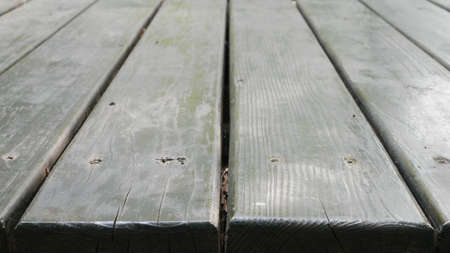 The top view of the old wooden table.の写真素材