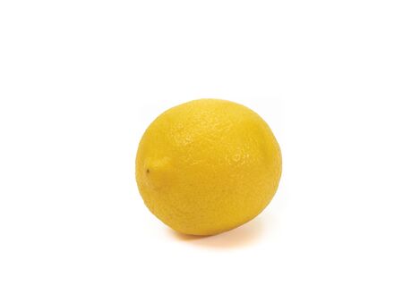 The close up of  fresh yellow lemon organic food on white background.の写真素材