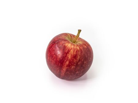 The close up of fresh organic red apple isolated on white  background.の写真素材