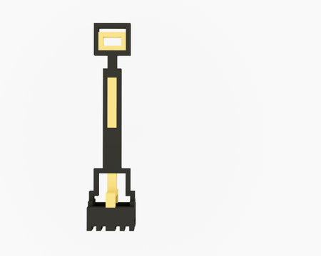 Dog pooper scooper, a digital art of pet pooper scooper for dog poop isometric voxel raster 3D illustration render on white background.の写真素材