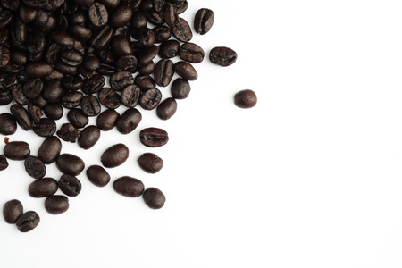 Pile of old coffee beansの写真素材