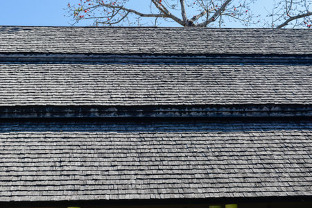 Old Wooden roof, textureの写真素材