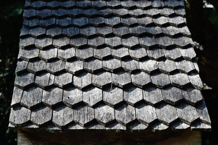 Old Wooden roof, backgrounds and textureの写真素材