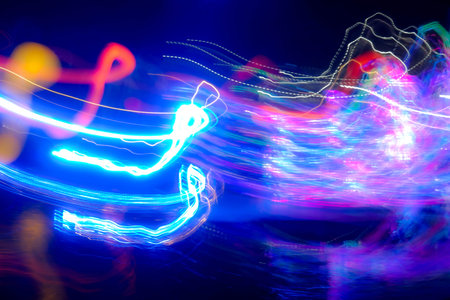 Vibrant Light Trails Background in Motion